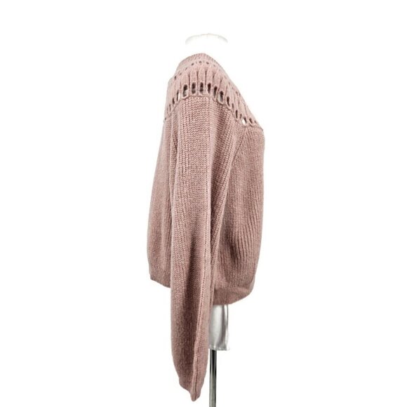 New Boden Fluffy Ruffle Cardigan Womens M Dahlia Pink Sweater Wool Blend - Picture 3 of 9